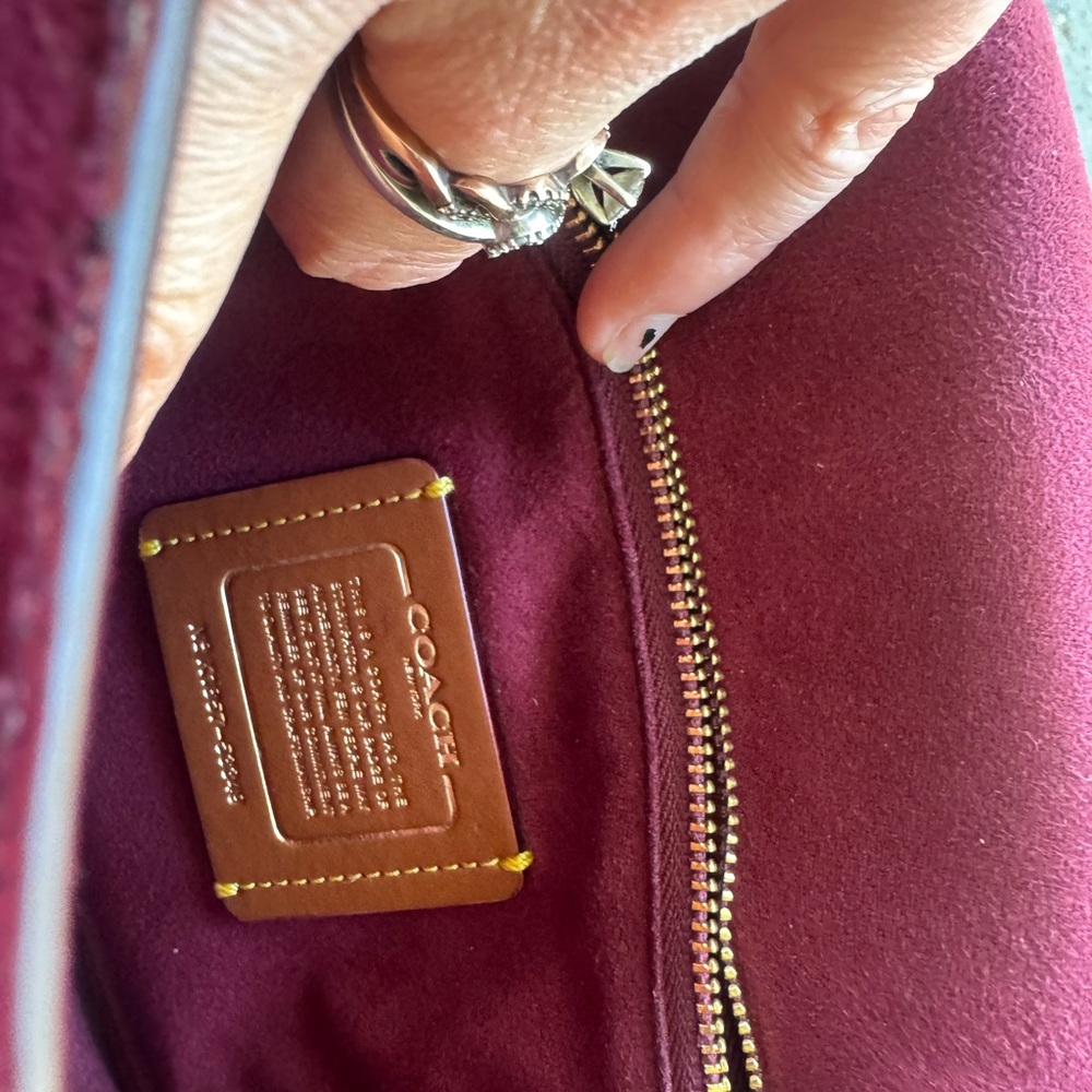 Coach Deep Red Suede Women's Bag
